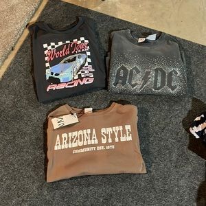 three Zara shirts, only worn one time, others with tag on, no stains